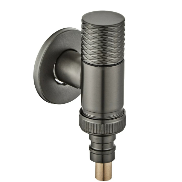 Gun Grey Knurled სახელური წყლის გაჩერების კუთხის სარქველი Gun Grey Knurled სახელური წყლის გაჩერების კუთხის სარქველი