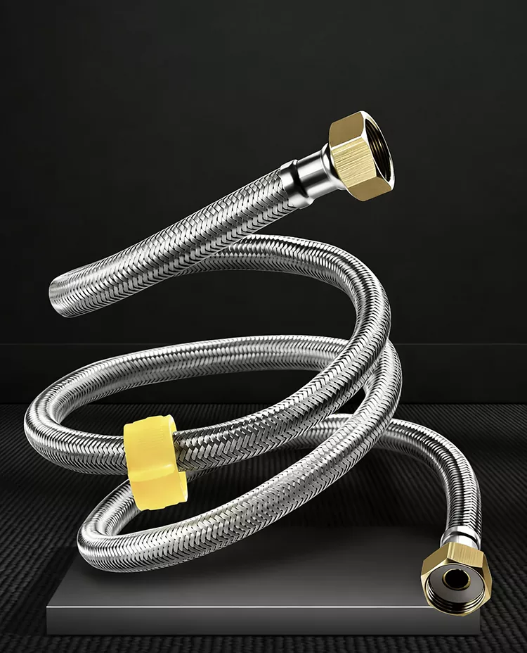Double-ended braided water supply hose