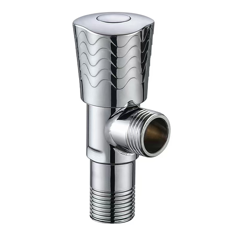 Mirror-Finish ნათელი Chrome Wave Pattern Angle Valve